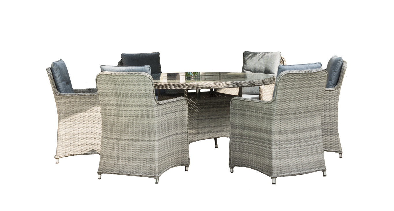 Tenby 6 Seater Dining Set With Parasol