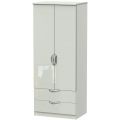 Camden High Gloss Tall 2 Door 2 Drawer Wardrobe