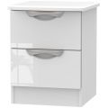 Camden High Gloss White 2 Drawer Bedside Cabinet