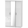 Camden High Gloss White 3 Door Mirror Wardrobe
