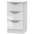 Camden High Gloss White 3 Drawer Locker