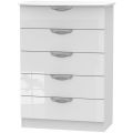 Camden High Gloss White 5 Drawer Chest