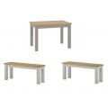 Portland Stone Dining Table & 2 Benches