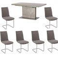 Pella Concrete Effect Extending Dining Table & 6 Chairs