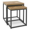 Indus Rustic Oak Nest Of Tables