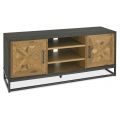 Indus Rustic Oak & Peppercorn Entertainment Unit