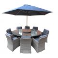 Tenby 8 Seater Dining Set With Parasol