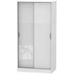 Camden High Gloss White 2 Door Wide Sliding Wardrobe