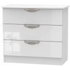 Camden High Gloss White 3 Drawer Chest