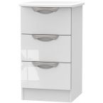 Camden High Gloss White 3 Drawer Locker