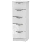 Camden High Gloss White 5 Drawer Locker Chest