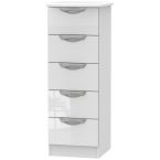 Camden High Gloss White 5 Drawer Locker Chest