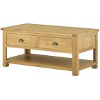 Portland Oak Coffee Table With Drawers