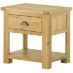 Portland Oak Lamp Table With Drawer