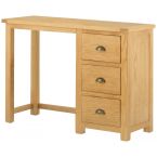 Portland Oak Single Ped Dressing Table