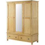 Portland Oak Triple Wardrobe