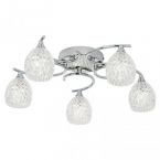 E4 5 Light Flush Ceiling Light Chrome Acrylic