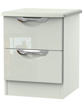 Camden High Gloss Kaschmir 2 Drawer Bedside Cabinet