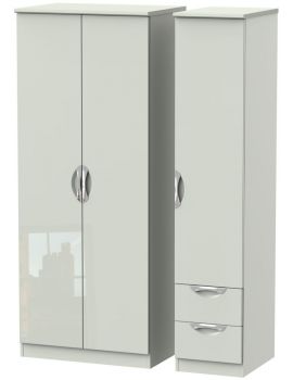 Camden High Gloss 3 Door 2 Drawer Wardrobe