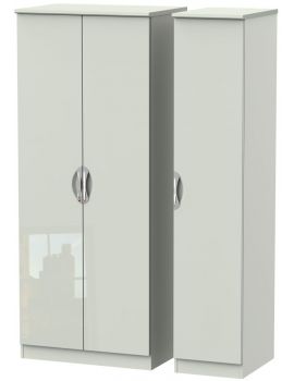 Camden High Gloss 3 Door Plain Wardrobe