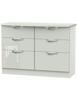 Camden High Gloss Kaschmir 6 Drawer Midi Chest