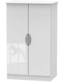 Camden High Gloss White 2 Door Plain Midi Wardrobe