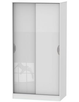 Camden High Gloss White 2 Door Wide Sliding Wardrobe