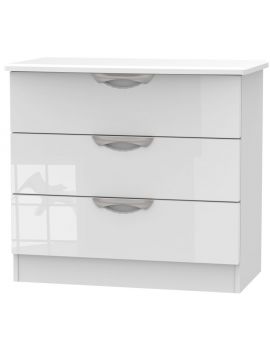 Camden High Gloss White 3 Drawer Chest