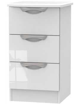 Camden High Gloss White 3 Drawer Locker