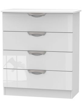 Camden High Gloss White 4 Drawer Chest