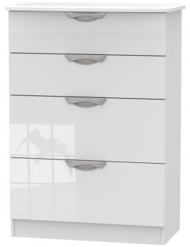 Camden High Gloss White 4 Drawer Deep Chest