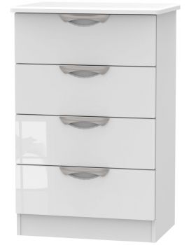 Camden High Gloss White 4 Drawer Midi Chest