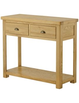 Portland Oak 2 Drawer Console Table