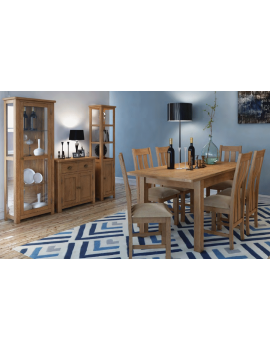 Portland Oak Extending Dining Table & 6 Chairs Set