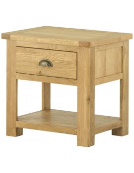 Portland Oak Lamp Table With Drawer