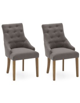 Vida Living Hobbs Grey Linen Dining Chair (Pair)