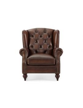 Buckingham Leather Chesterfield Wing Chair