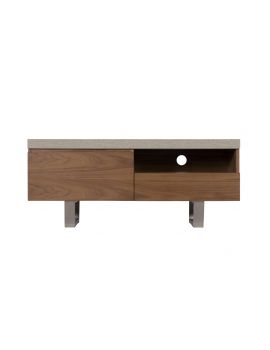 Pella Concrete Effect & Walnut Tv Unit