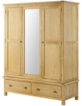 Portland Oak Triple Wardrobe