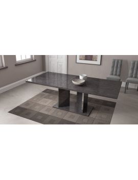 Sarah Grey High Gloss Extending Dining Table With Extension