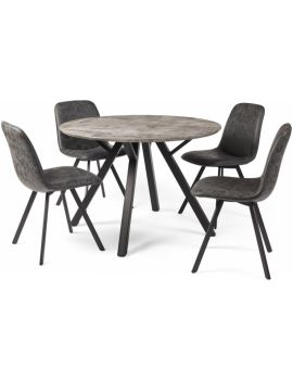 Tetro Round Dining Table & 4 Chairs