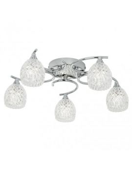 E4 5 Light Flush Ceiling Light Chrome Acrylic