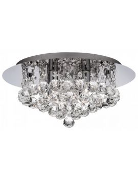 S3 CHROME 4 LIGHT SEMI-FLUSH WITH DIAMOND SHAPE CRYSTALS