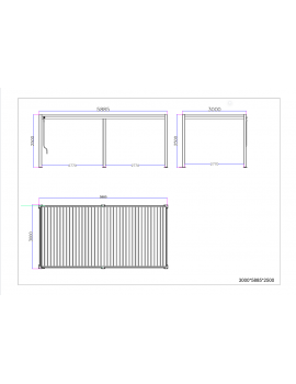 Saturn 6m x 3m Square Aluminium Pergola Extra Height Beams