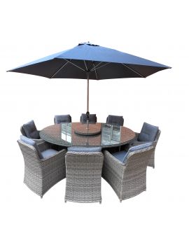 Tenby 8 Seater Dining Set With Parasol