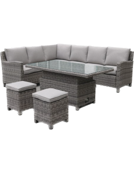 Madrid Large Modular Corner Dining Adjustable Table Set