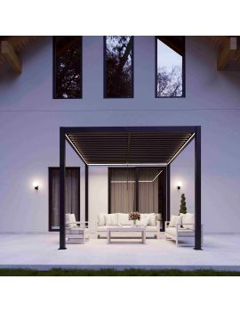 SkyLUX Pergola 4m x 3m Rectangluar Pergola With LED Lighting