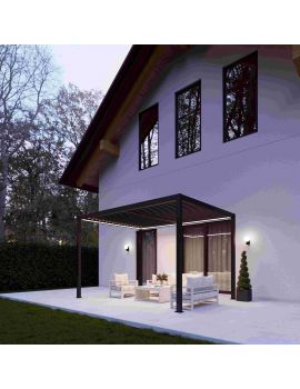 SkyLUX Pergola 3m x 3m Square Pergola With LED Lighting