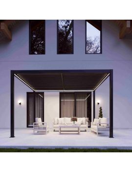 SkyLUX Pergola 3m x 3m Square Pergola With LED Lighting