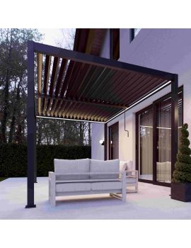 SkyLUX Pergola 3m x 3m Square Pergola With LED Lighting